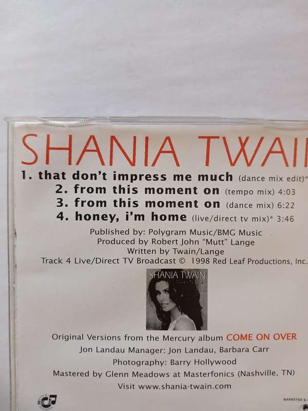 Shania Twain, That Don't Impress Me Much CD single
