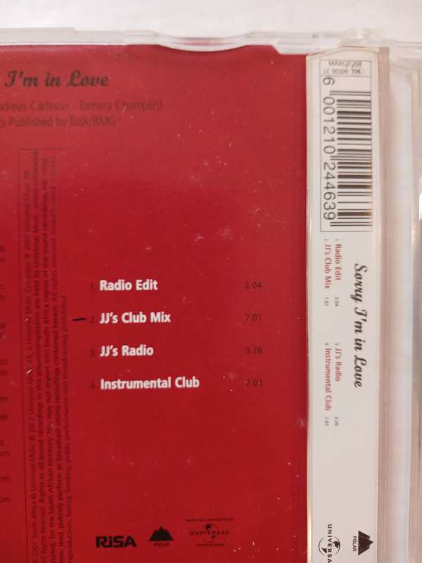 Emilia, Sorry I'm In Love CD single