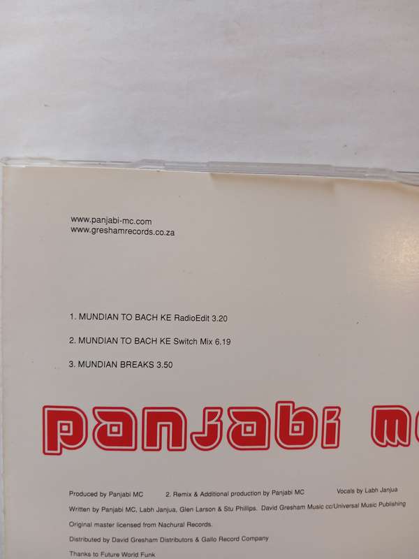 Panjabi MC, Mundian To Bach Ke CD single