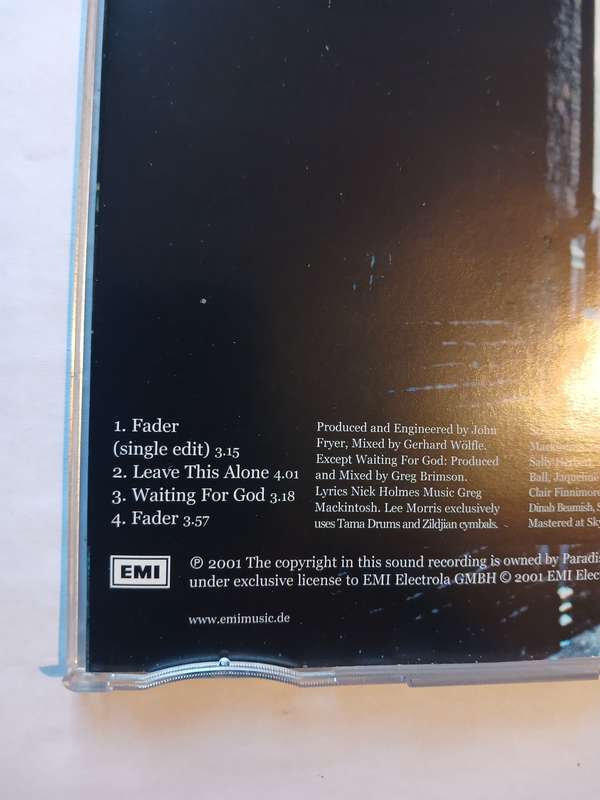 Paradise Lost, Fader CD single, EU