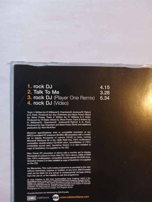 Robbie Williams, Rock DJ CD single, EU