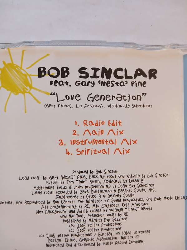 Bob Sinclar, Love Generation CD single