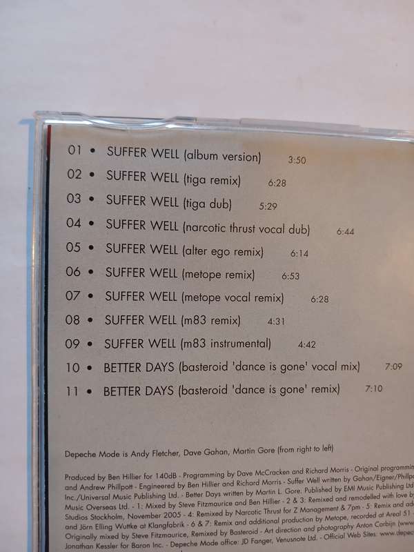 Depeche Mode, Suffer Well CD single, Club Promo, UK & Europe