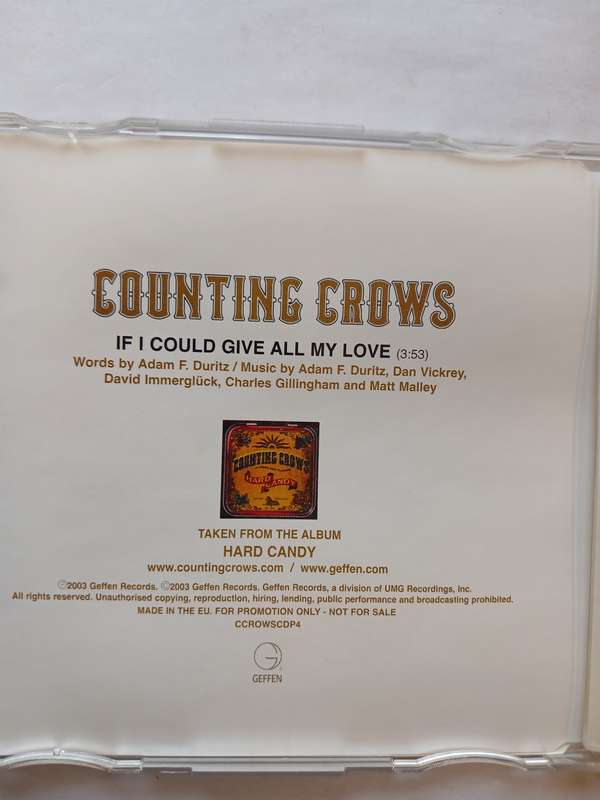 Counting Crows, If I Could Give All My Love CD single, Promo, EU