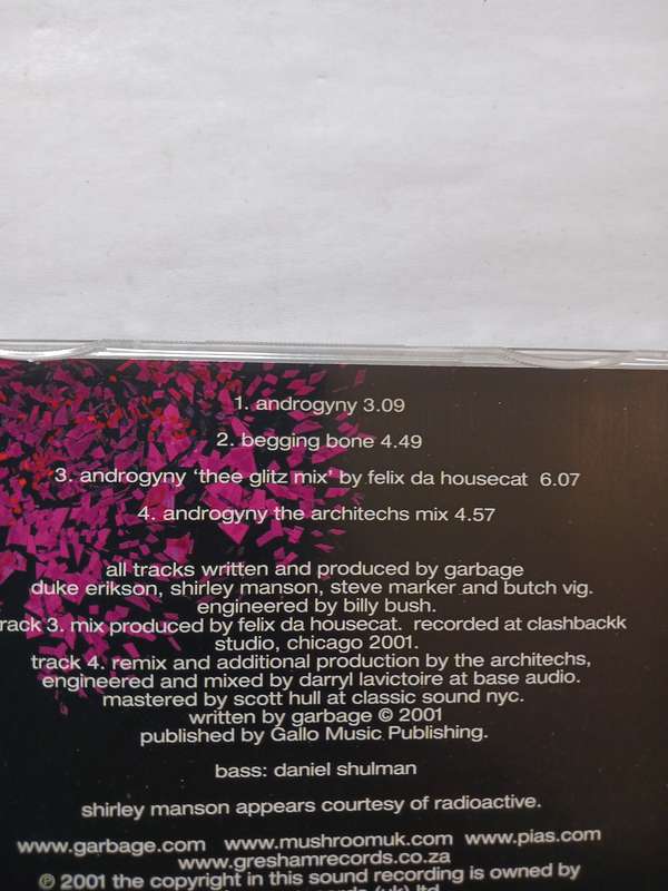 Garbage, Androgyny CD single