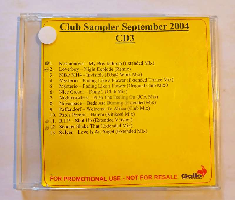 Club Sampler September 2004, CD 3, Promo