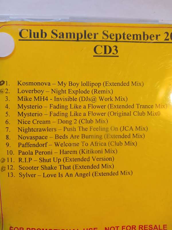 Club Sampler September 2004, CD 3, Promo