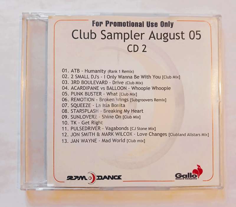 Club Sampler August 2005, CD 2, Promo