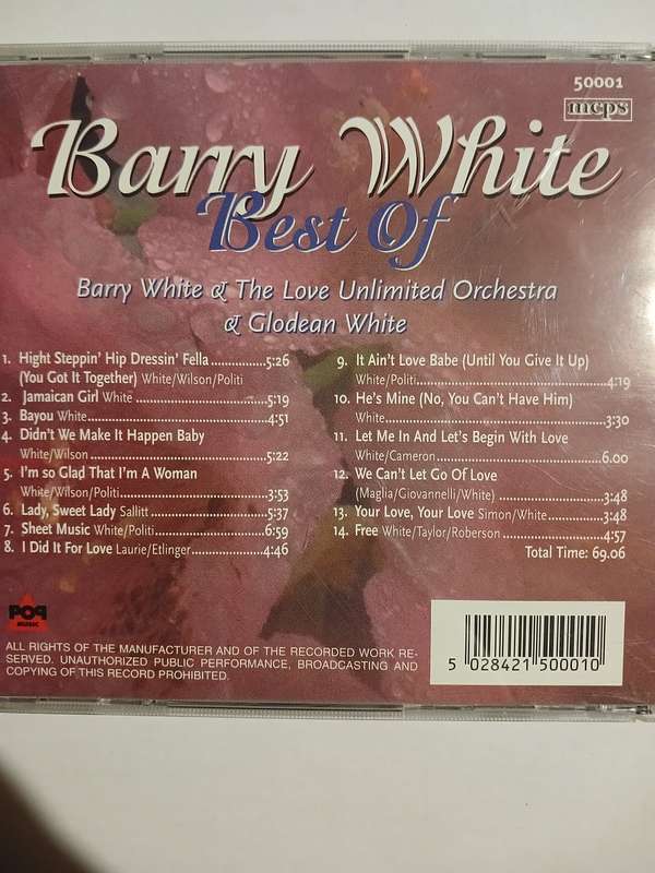 Barry White, Best Of CD, UK