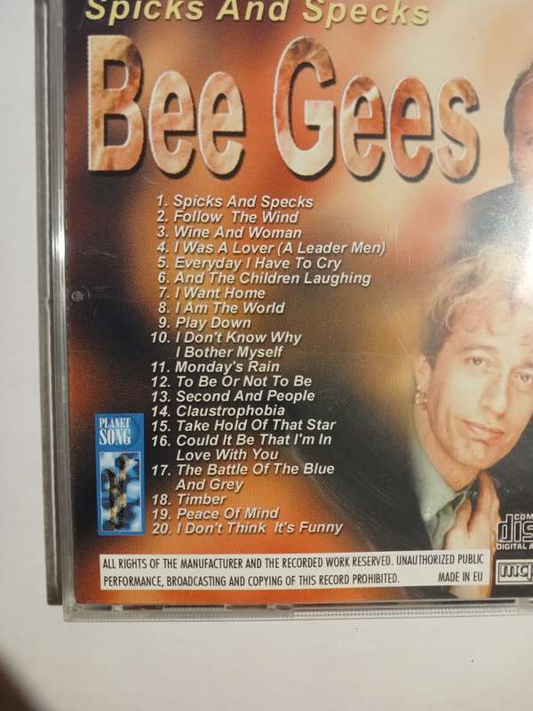 Bee Gees, Spicks and Specks CD, Netherlands