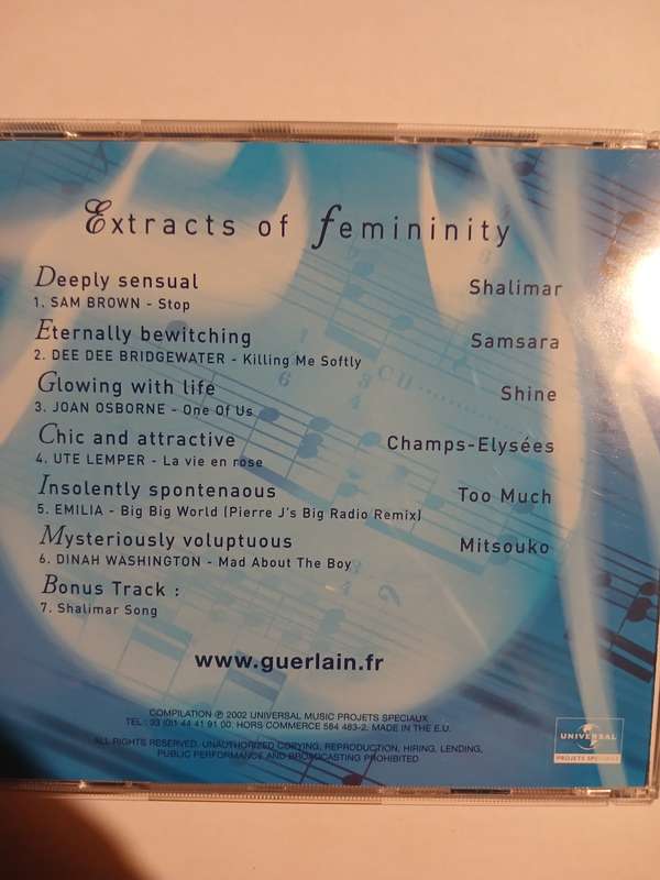 Extracts of Femininity, Guerlain Paris, Compilation CD, EU