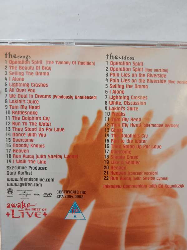 Live, Awake, The Best Of CD/DVD