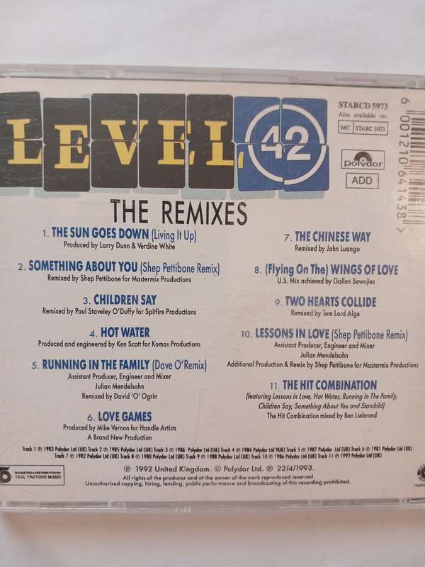 Level 42, The Remixes CD