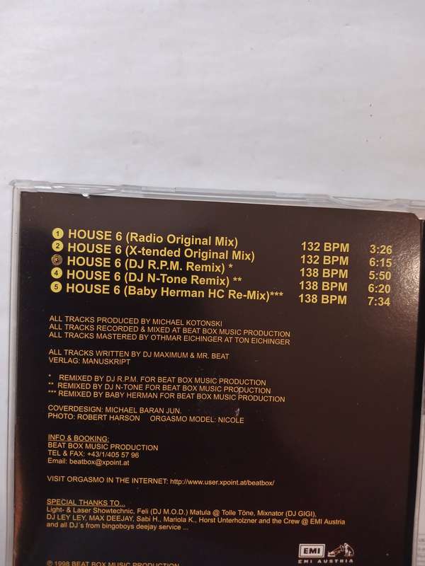 Orgasmo, House 6 CD single, Holland