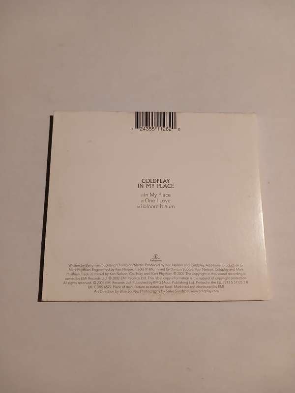 Coldplay, In My Place CD single, EU