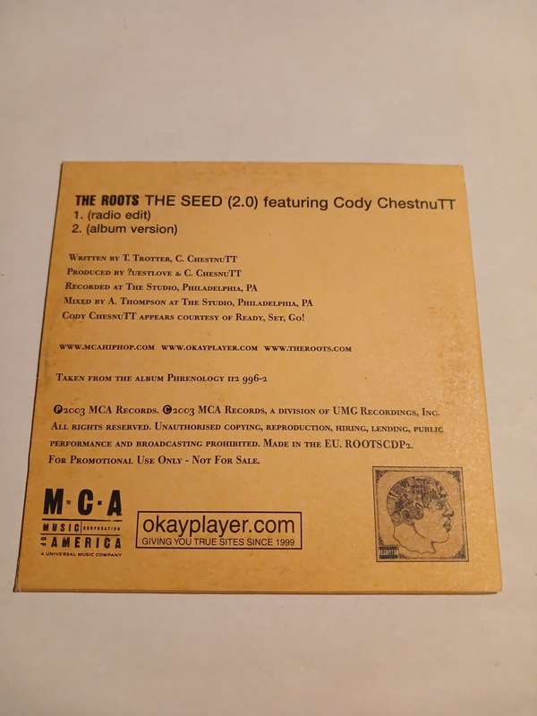 The Seed (2.0) featuring Cody ChestnuTT, The Roots CD single, Promo, EU