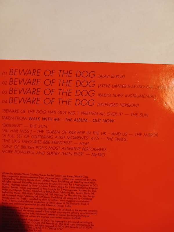 Jamelia, Remixes, Beware Of The Dog CD single, Promo, EU