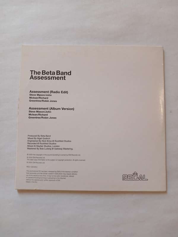The Beta Band, Assessment CD single, Promo, UK