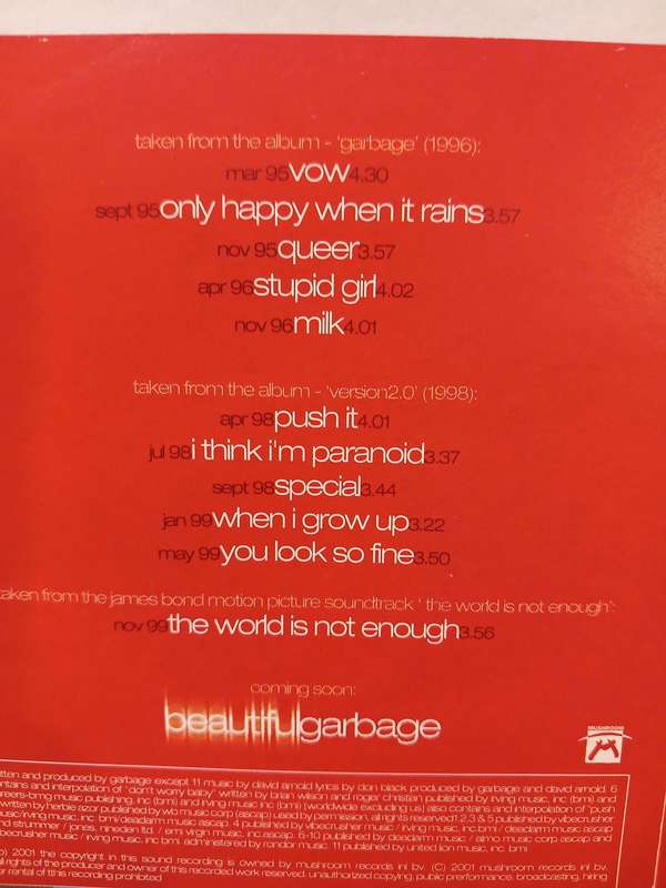 Garbage, Previous Garbage CD, Promo, UK