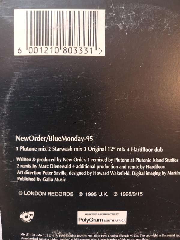 New Order, Blue Monday 95, Remix CD single