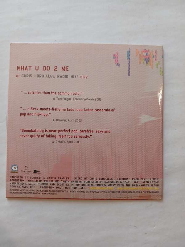 Boomkat, What U Do 2 Me CD single, Promo, EU