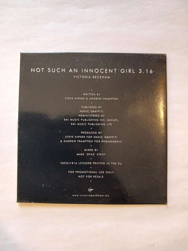Victoria Beckham, Not Such An Innocent Girl CD single, Promo, UK