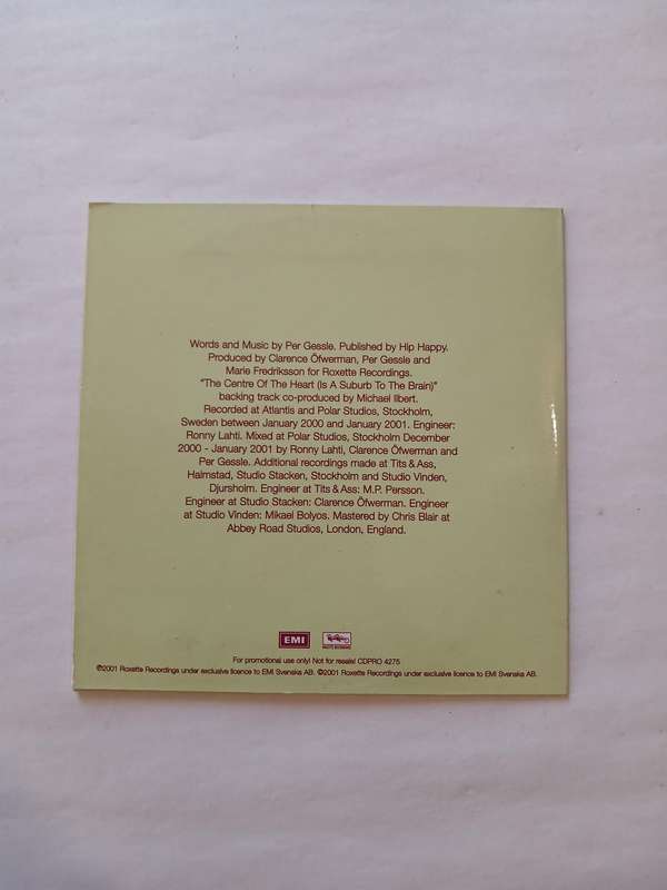 Roxette, The Centre of the Heart(Is a Suburb to the Brain) CD single, Promo, EU