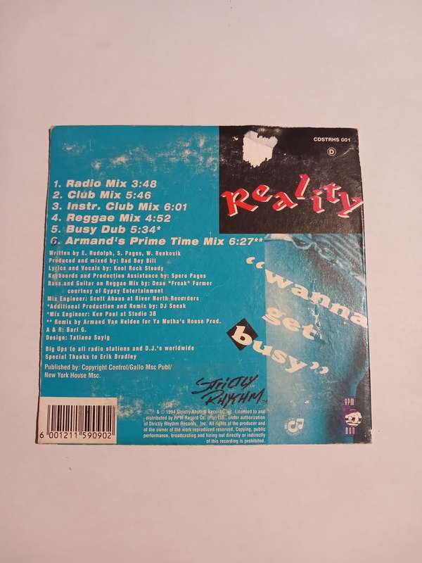 Reality, "Wanna Get Busy" CD single