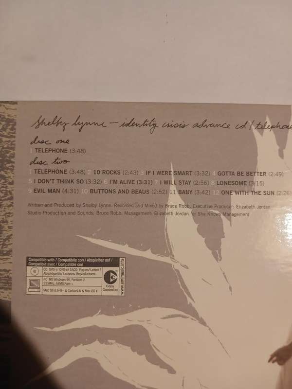 Shelby Lynne  Identity Crisis Advance CD / Telephone, 2 x CD