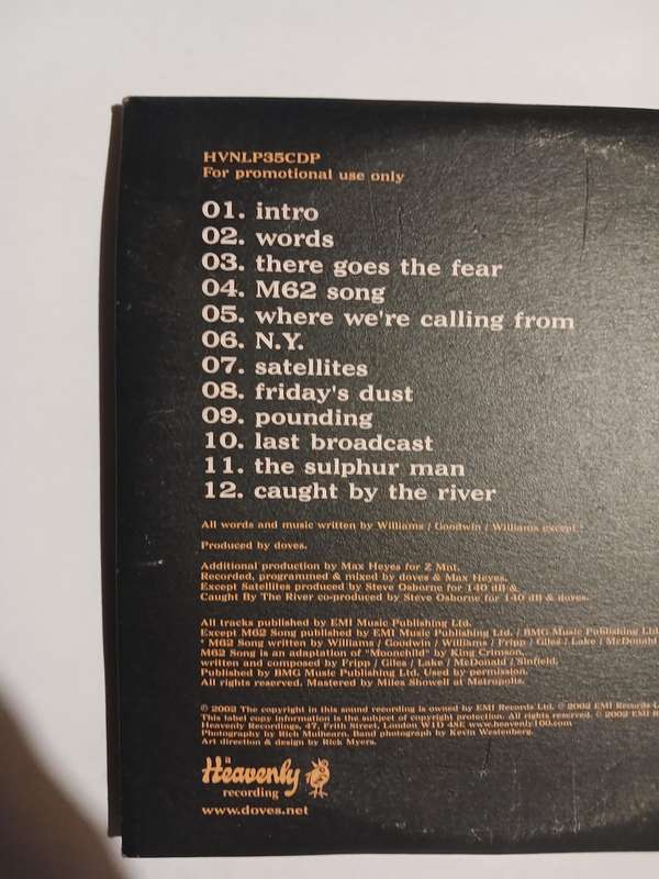 Doves, The Last Broadcast CD, Promo, UK