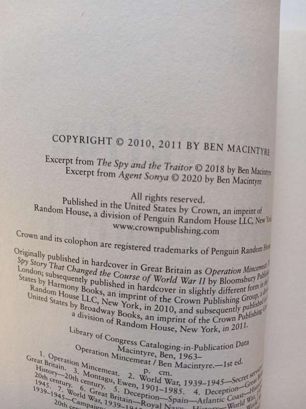 Operation Mincemeat by Ben Macintyre