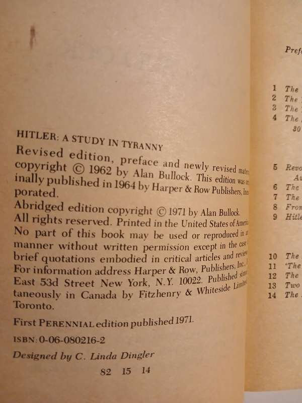 Hitler, A Study in Tyranny by Alan Bullock