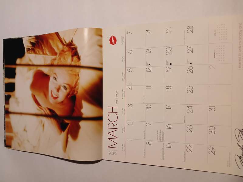 Marilyn Monroe, 2015 Official Calendar