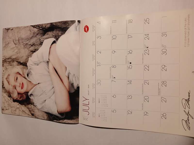 Marilyn Monroe, 2015 Official Calendar
