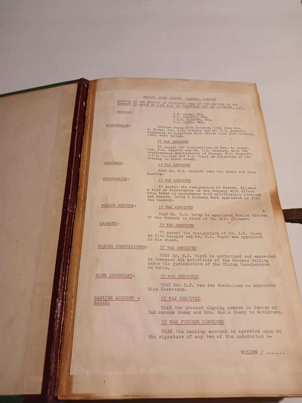 Nestor Gold Mining Company Directors' Minutes 1961-1967