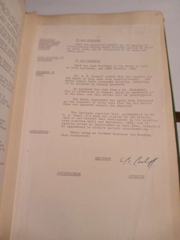 Nestor Gold Mining Company Directors' Minutes 1961-1967