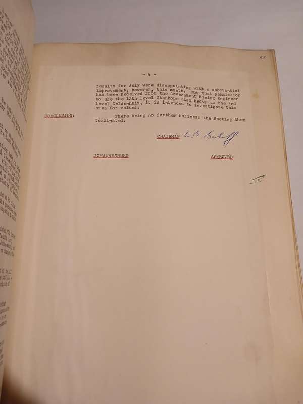 Stanhope Gold Mining Company Directors' Minutes 1957-1962