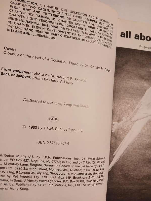 All About Cockatiels by Dr. Gerald R. Allen & Connie J. Allen
