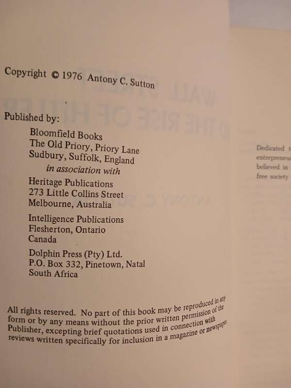 Wall Street and the Rise of Hitler by Antony C. Sutton