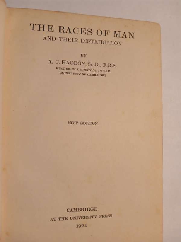 The Races of Man by A.C. Haddon, 1924 Hardcover, New Edition
