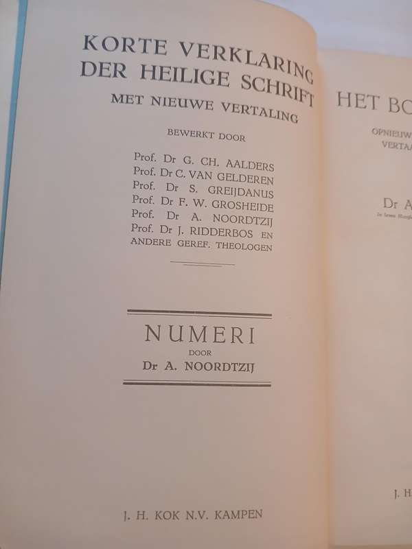 Het Boek Numeri door Dr. A. Noordtzij, Hardcover 1957