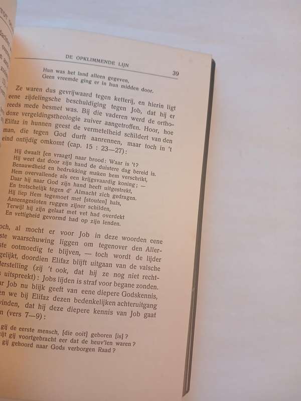 Die Hoofdpunten der Zielsgeschiedenis van Job door Dr. C. van Gelderen, Hardcover 1931