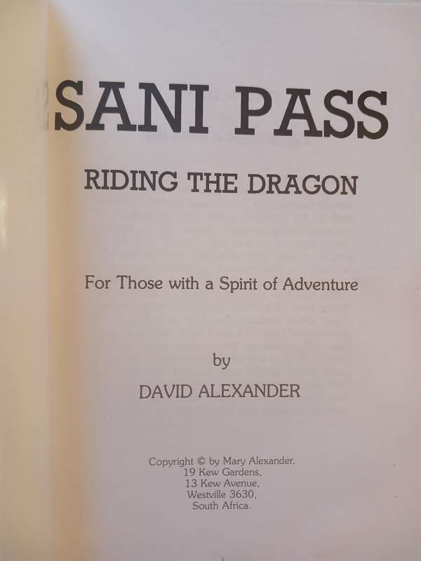 Sani Pass, Riding the Dragon by David Alexander