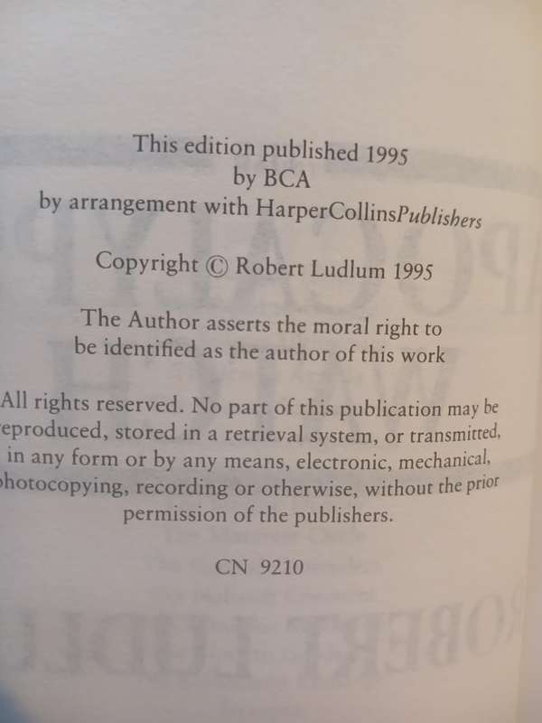 The Apocalypse Watch by Robert Ludlum, First UK Edition