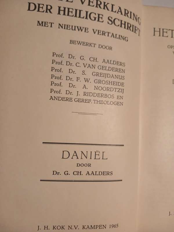 Korte Verklaring van die Heilige Schrift, Daniel door Dr. G.CH. Aalders