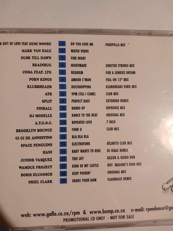 Bump 2000, Limited Edition, Promo mixed by DJ Costa CD