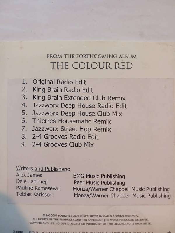 Jacques ft. Pebbles, I Won't Forget CD single, Promo