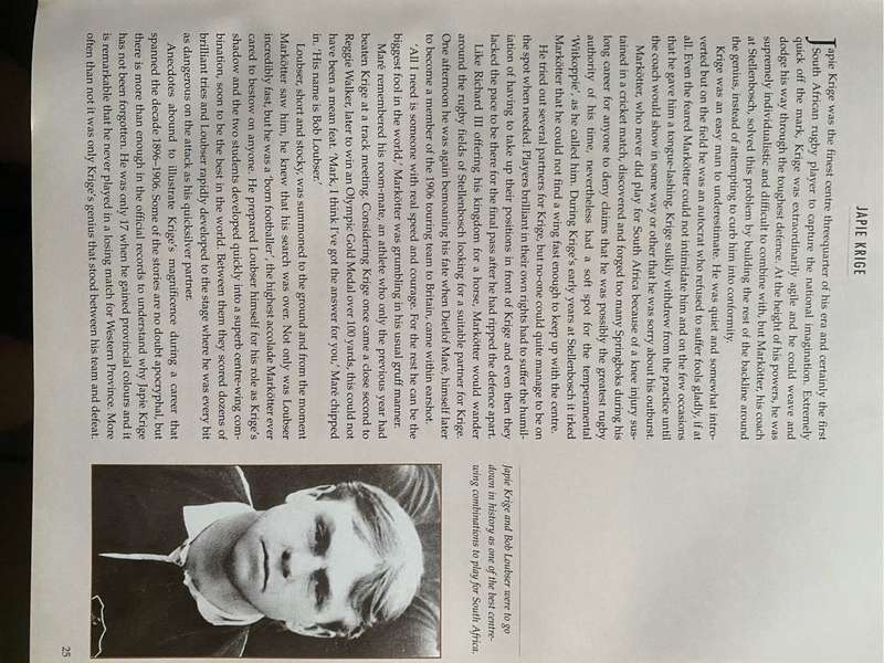 Rugby book - Springbok Rugby  - an illustrated history