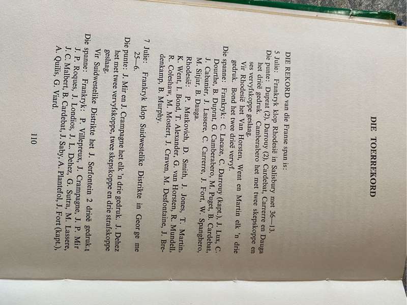 Rugby boek - Franse en Veldslag