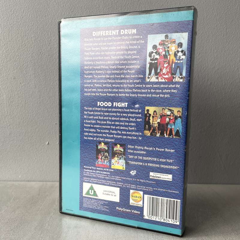 Mighty Morphin Power Rangers VHS Tape Vol. 3 (Different Drum & Food Fight)